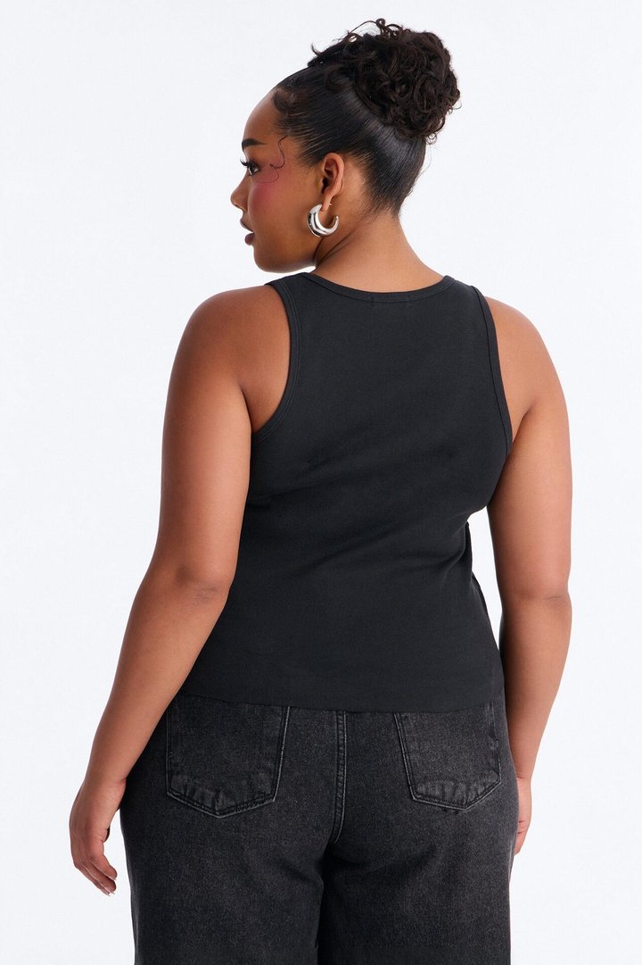 Mentally Spicey Studded Tank - Black