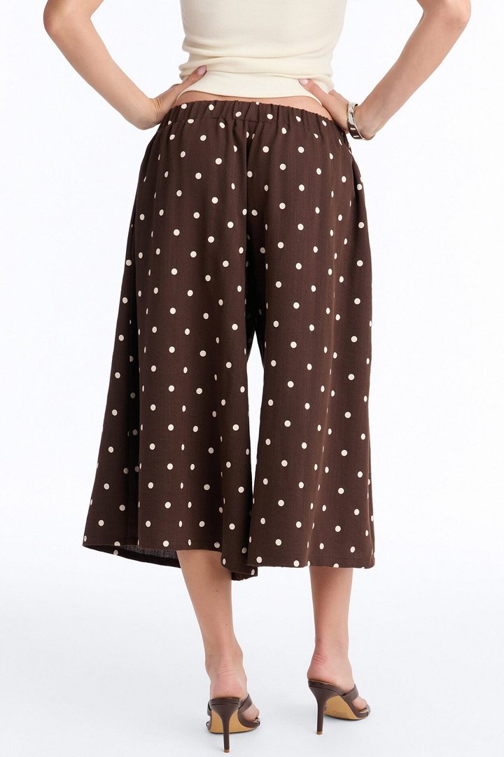 Lizzie Wide Leg Low Rise Drawstring Culotte - Chocolate