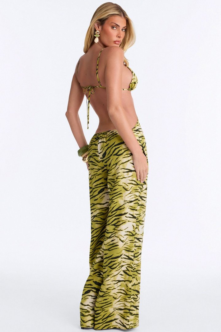 Maevie Beaded Wide Leg Jumpsuit - Green