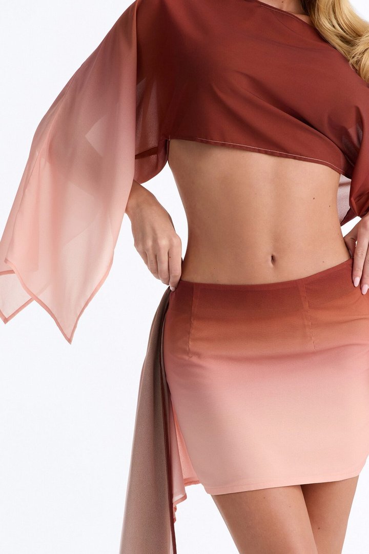 Sundown Escape Ombre Skirt Set - Rust/combo
