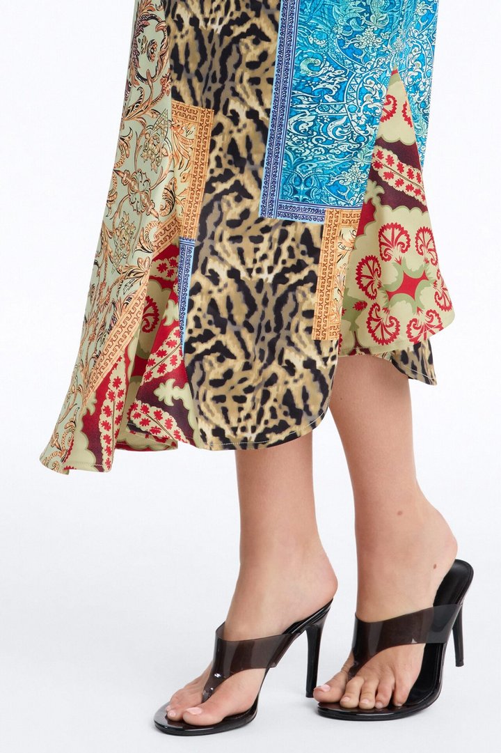 Newest Obsession Satin Midi Skirt - Multi Color