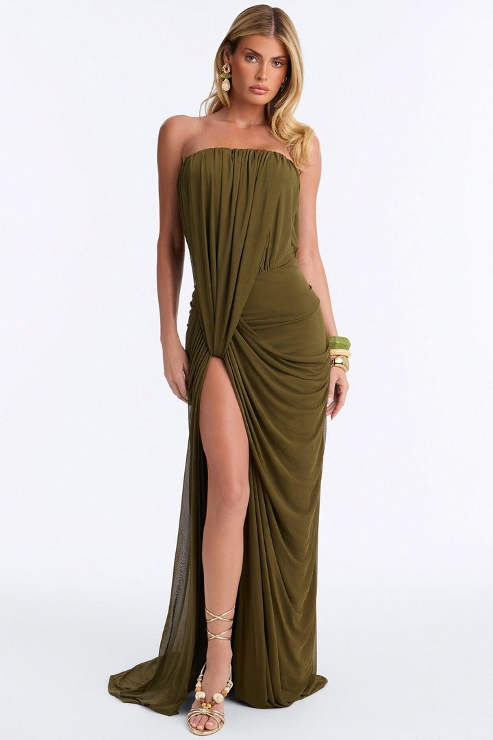Jordynn Mesh Maxi Dress - Olive