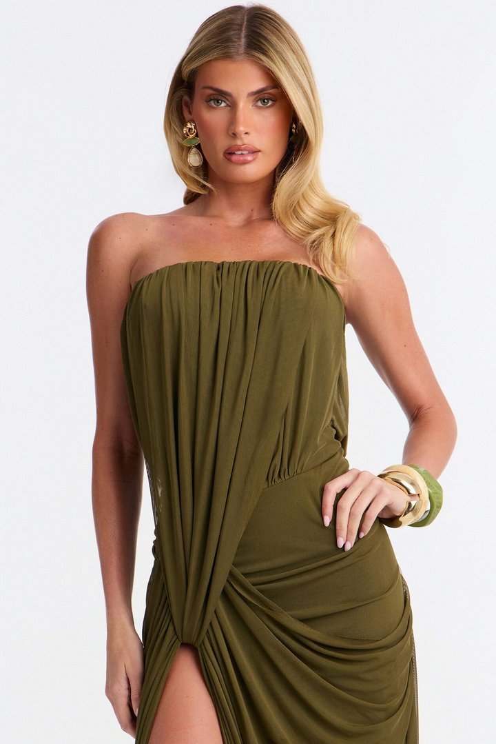 Jordynn Mesh Maxi Dress - Olive