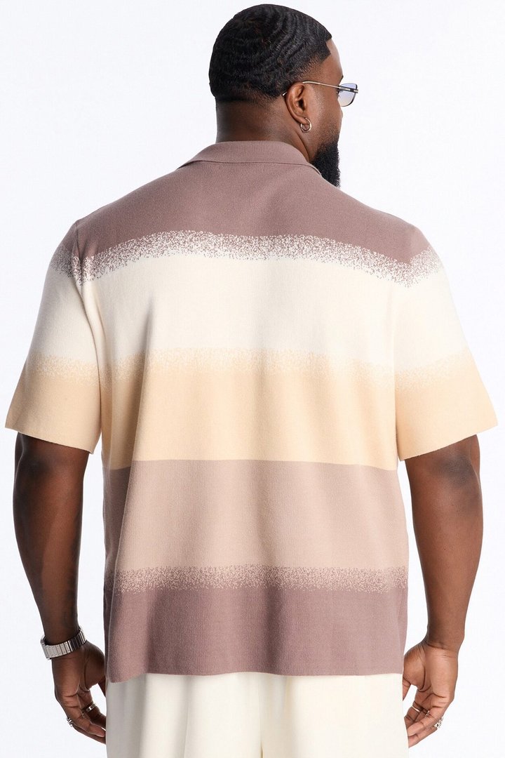 Mojave Dusk Quarter Zip Polo - Brown/combo