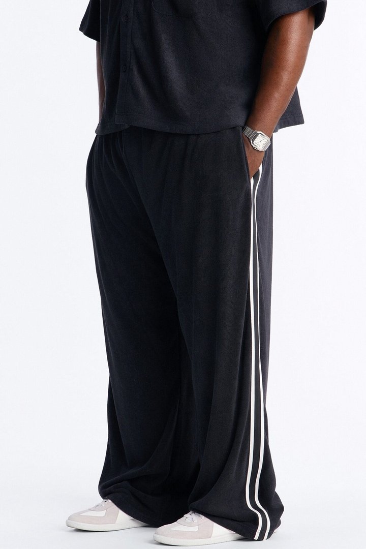 Classic Terry Cloth Baggy Pant - Black/combo