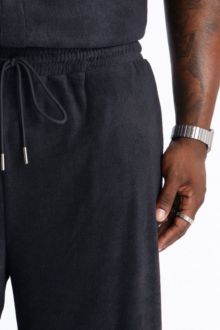 Classic Terry Cloth Baggy Pant - Black/combo