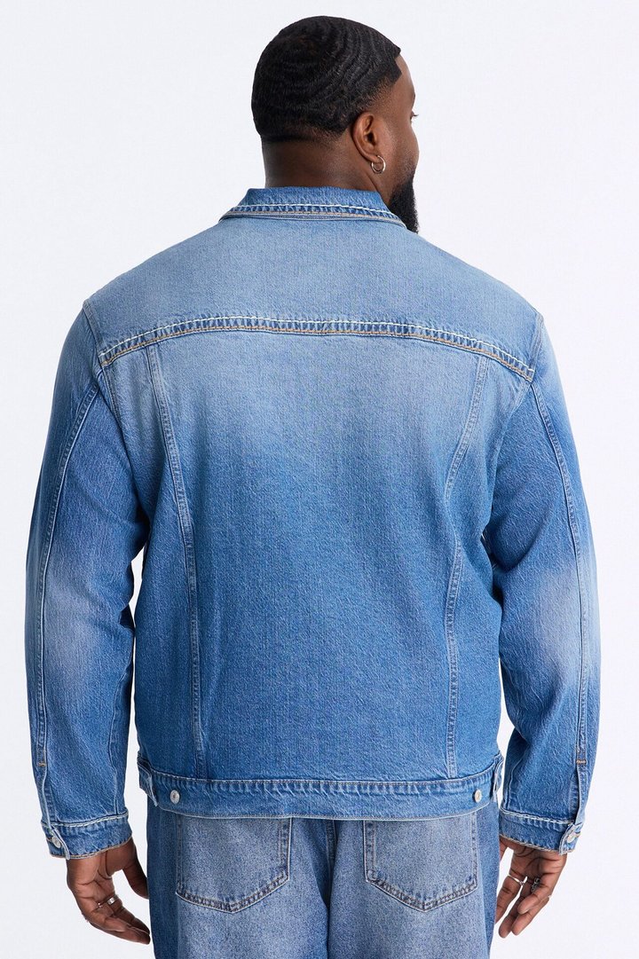 Heavy Stitch Astor Denim Trucker Jacket - Medium Blue Wash