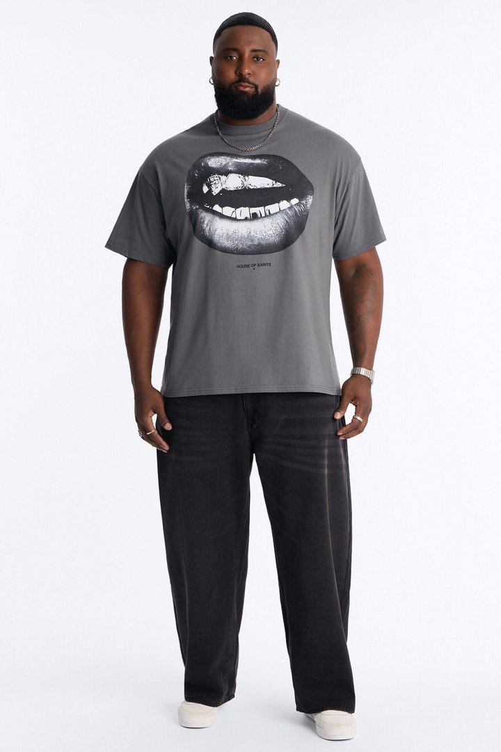 House Of Saints Grill Short Sleeve Tee - Charcoal