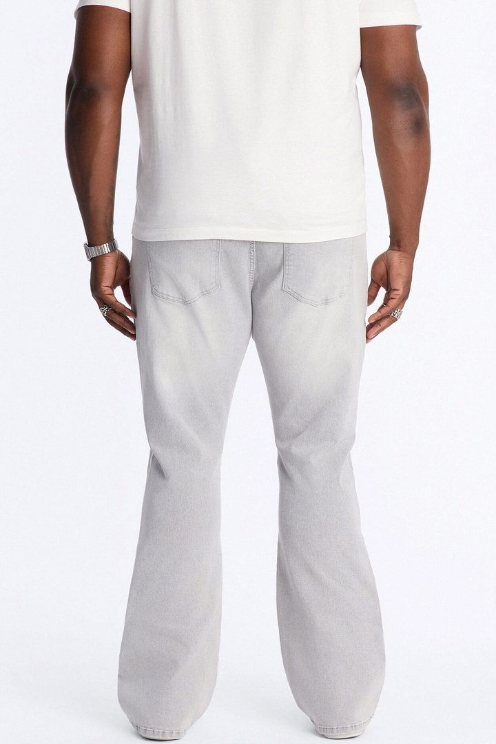 Dreamy Stacked Slim Flare Jeans - Grey
