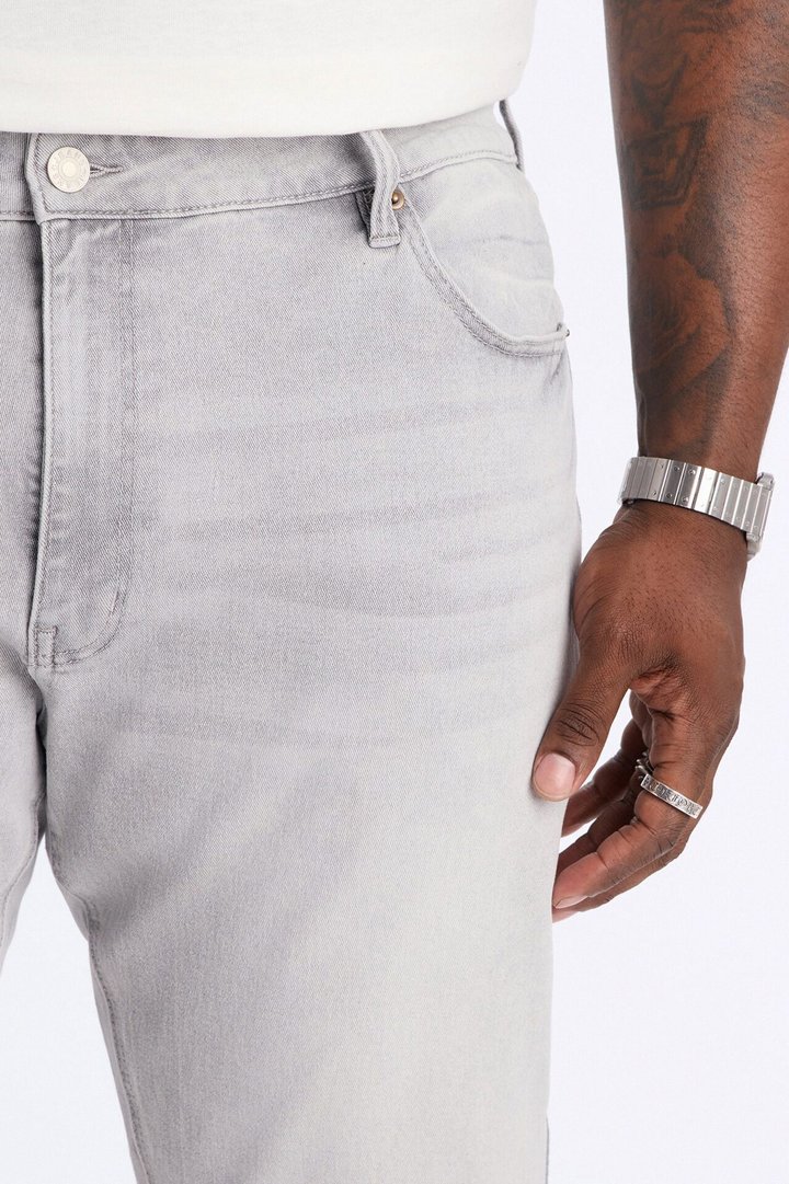 Dreamy Stacked Slim Flare Jeans - Grey