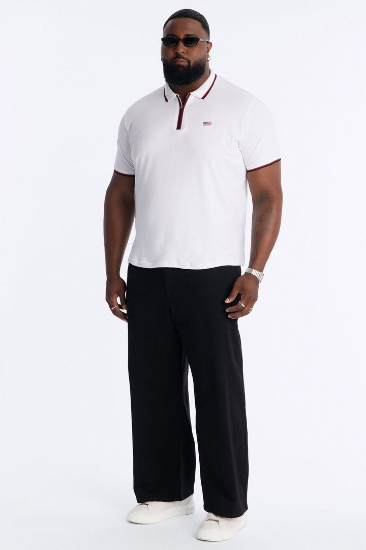 Americana Heartland Quarter Zip Polo - White/combo
