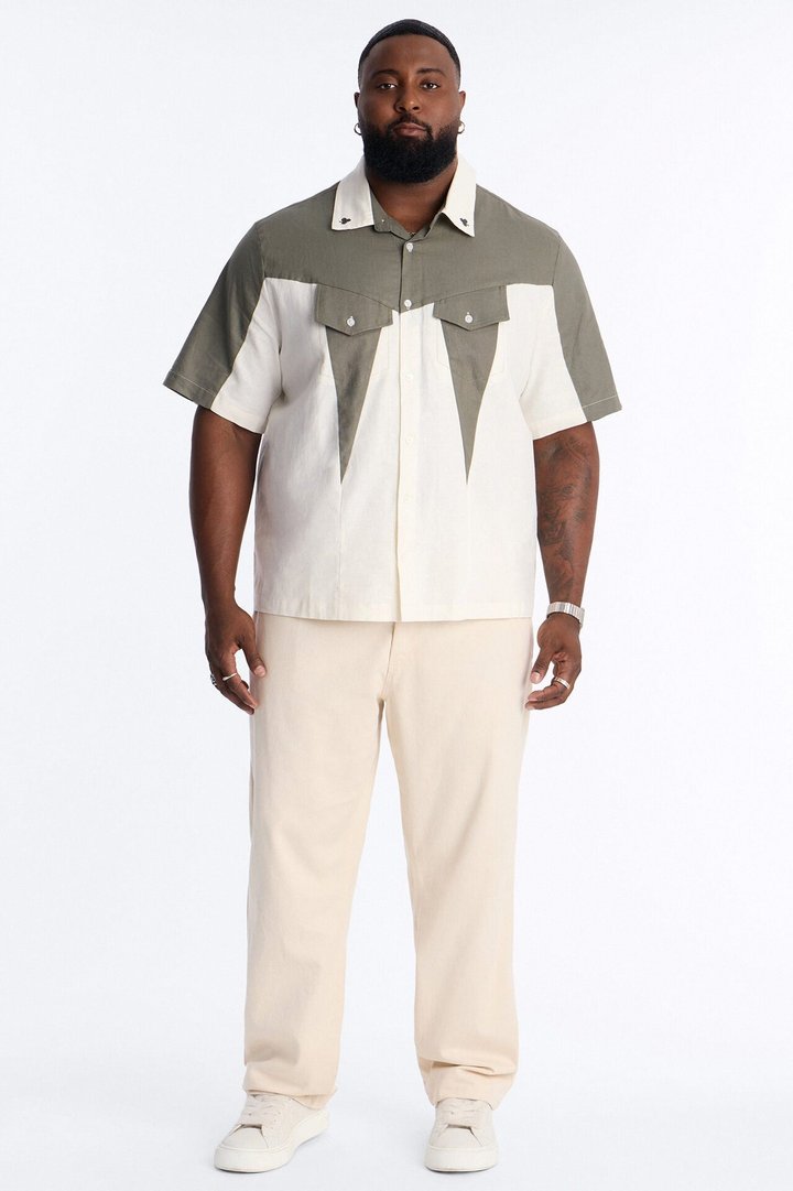 House Of Clubs Button Up Shirt - Green/combo