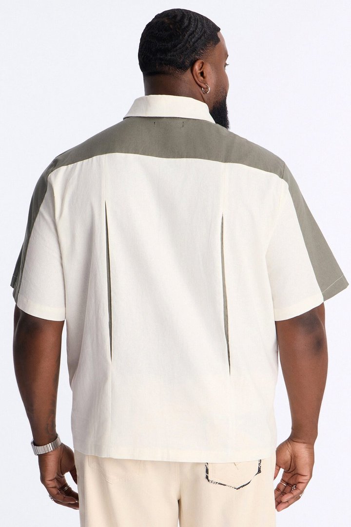 House Of Clubs Button Up Shirt - Green/combo