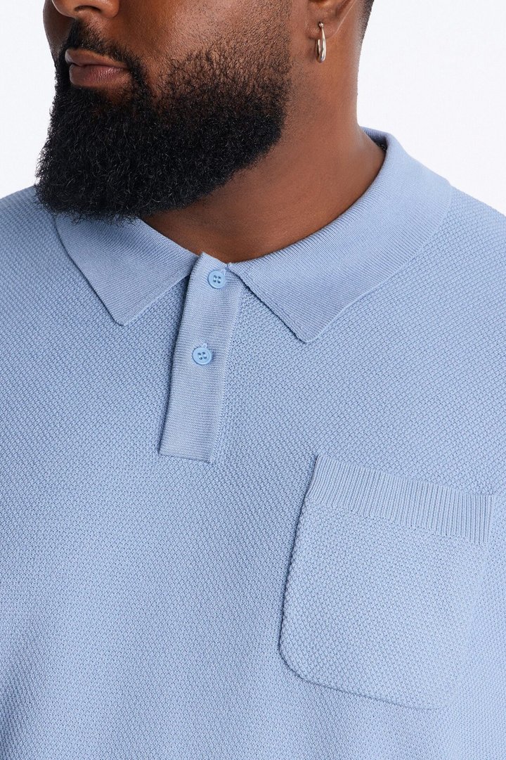 Everyday Pocket Pique Polo - Light Blue