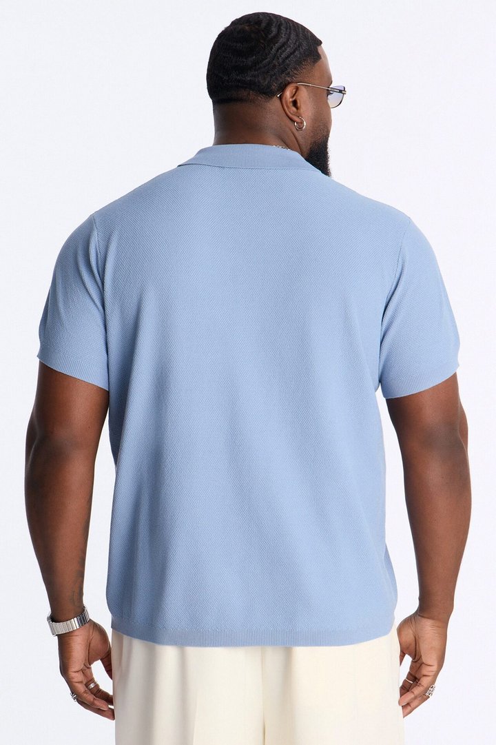 Everyday Pocket Pique Polo - Light Blue