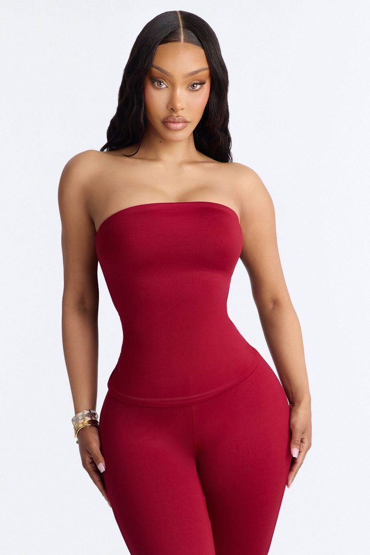 Contour Double Lined Tube Top - DarkRed