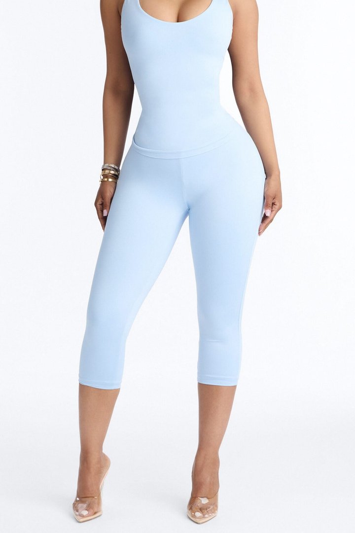 Contour Double Lined Capri Pant - SkyBlue