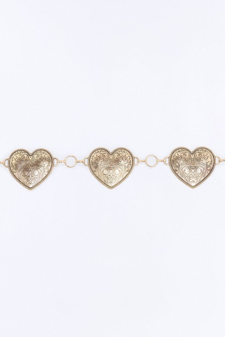 Don't Play With Cowboy's Heart Chain Belt - Gold
