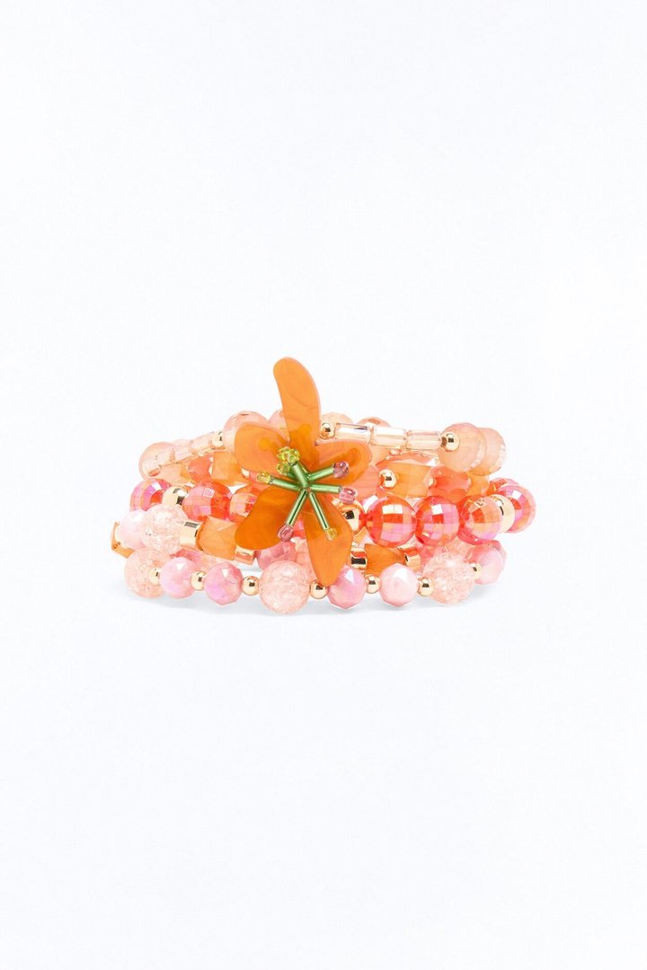Tropicali Isla 5 Piece Bracelet Set - Orange/combo