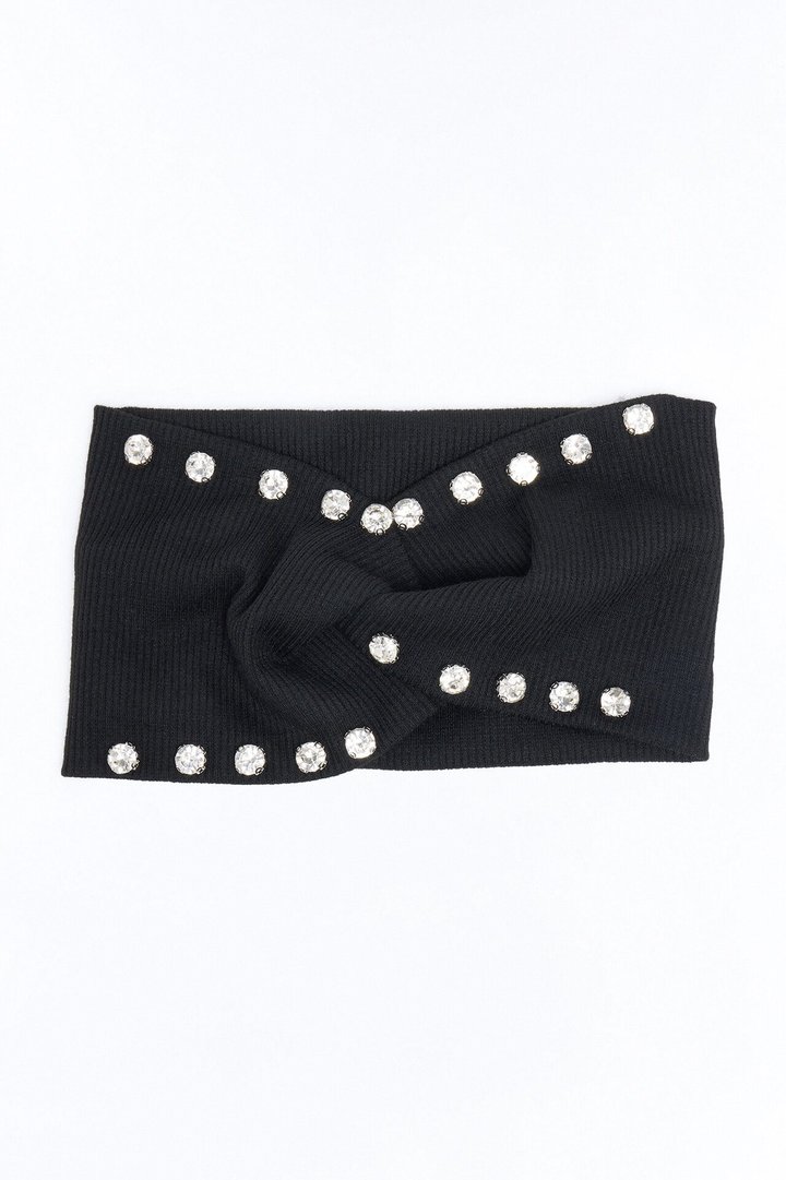 Stardust Rhinestone Headband - Black