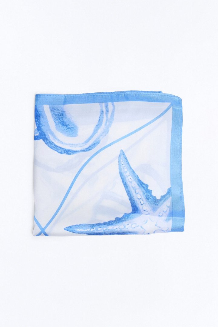 Secrets Of The Deep Sea Head Scarf - Blue/combo