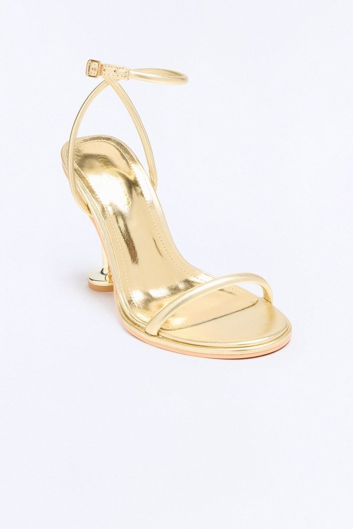 Jozette Ankle Strap Heels - Gold