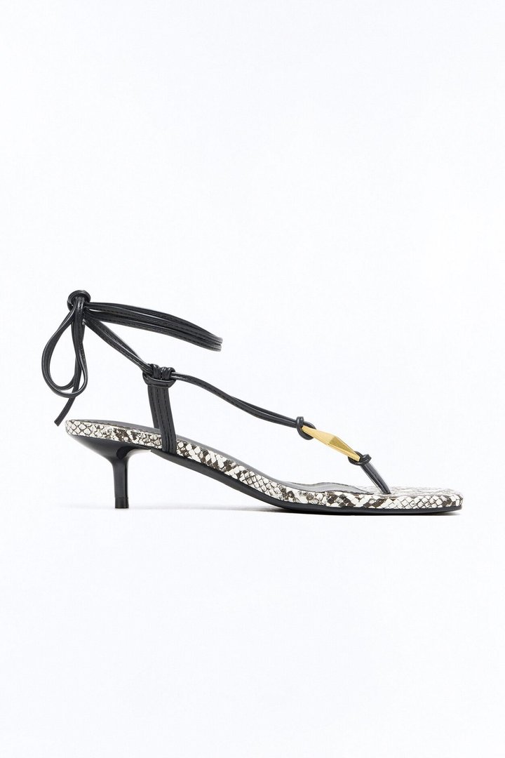 Senter Wrap Up Kitten Heels - Natural/Combo