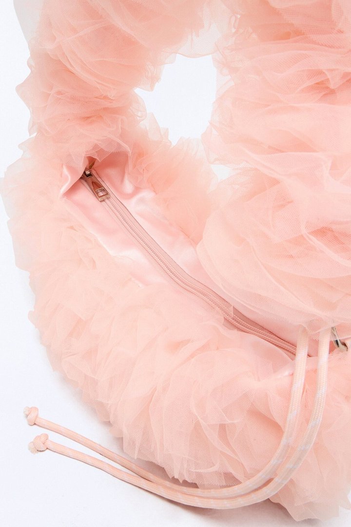 On Cloud Nine Ruffle Shoulder Handbag - Blush