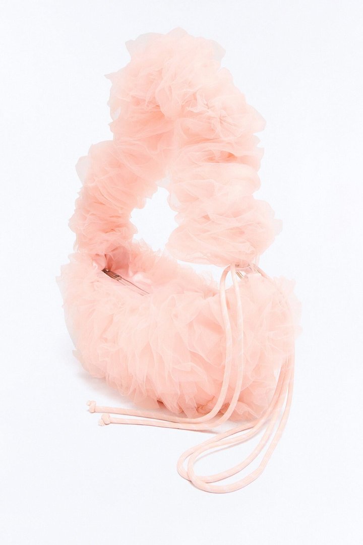 On Cloud Nine Ruffle Shoulder Handbag - Blush