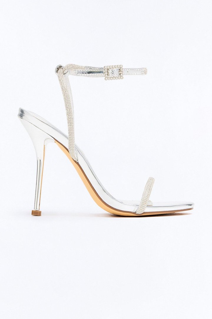 Miami Rhinestone Stiletto Heels - Silver