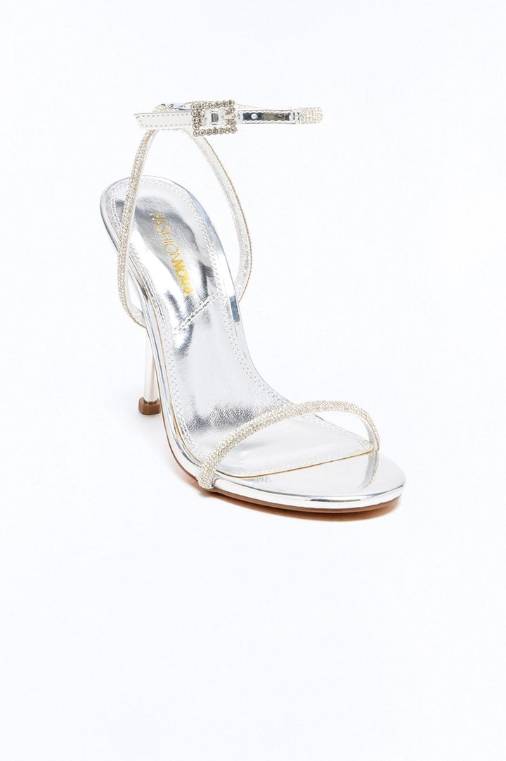 Miami Rhinestone Stiletto Heels - Silver
