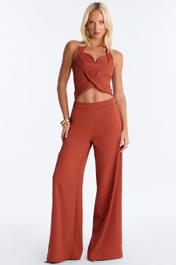 Kaia Braided Pant Set - Rust