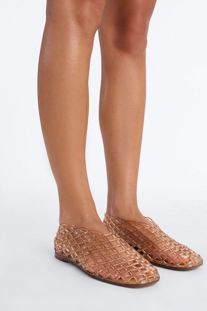 Annalise Jelly Mesh Flats - Tan
