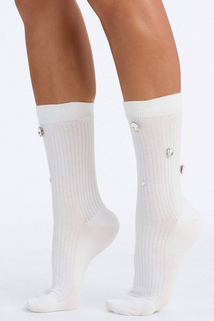 Running With The Stars Crew Socks - White