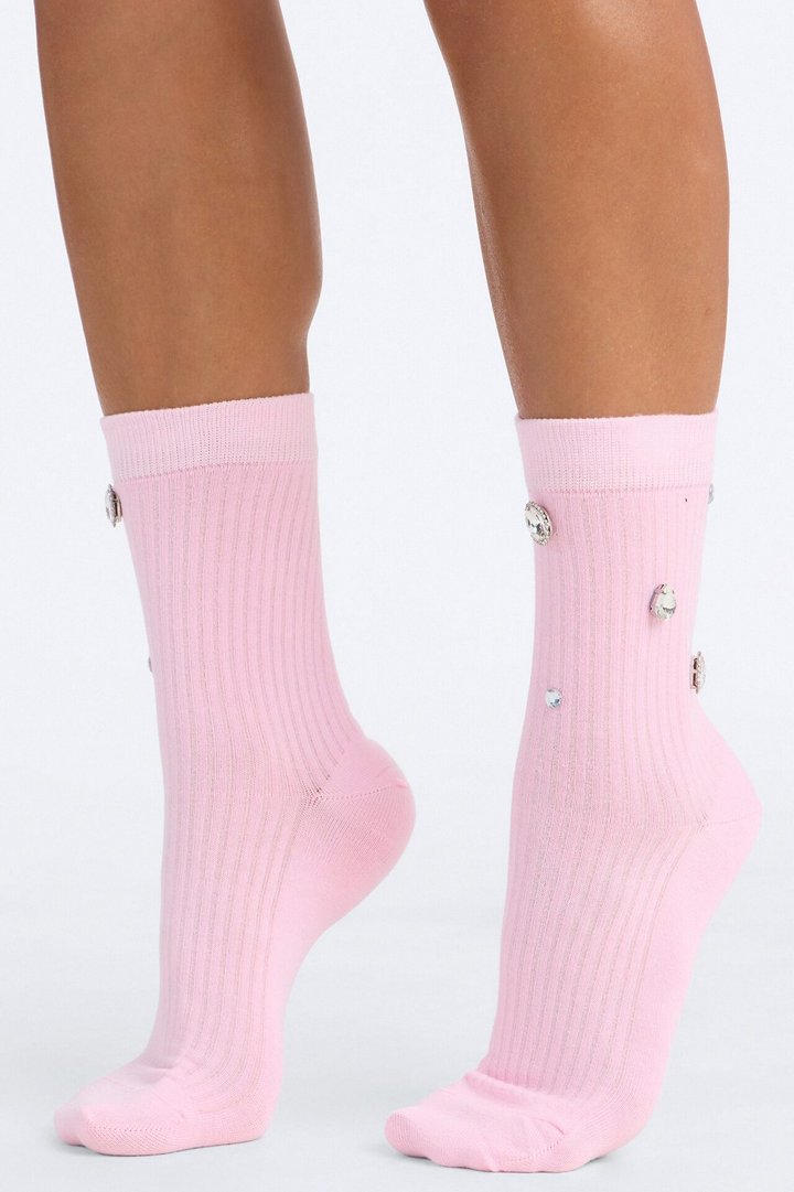 Running With The Stars Crew Socks - Blush