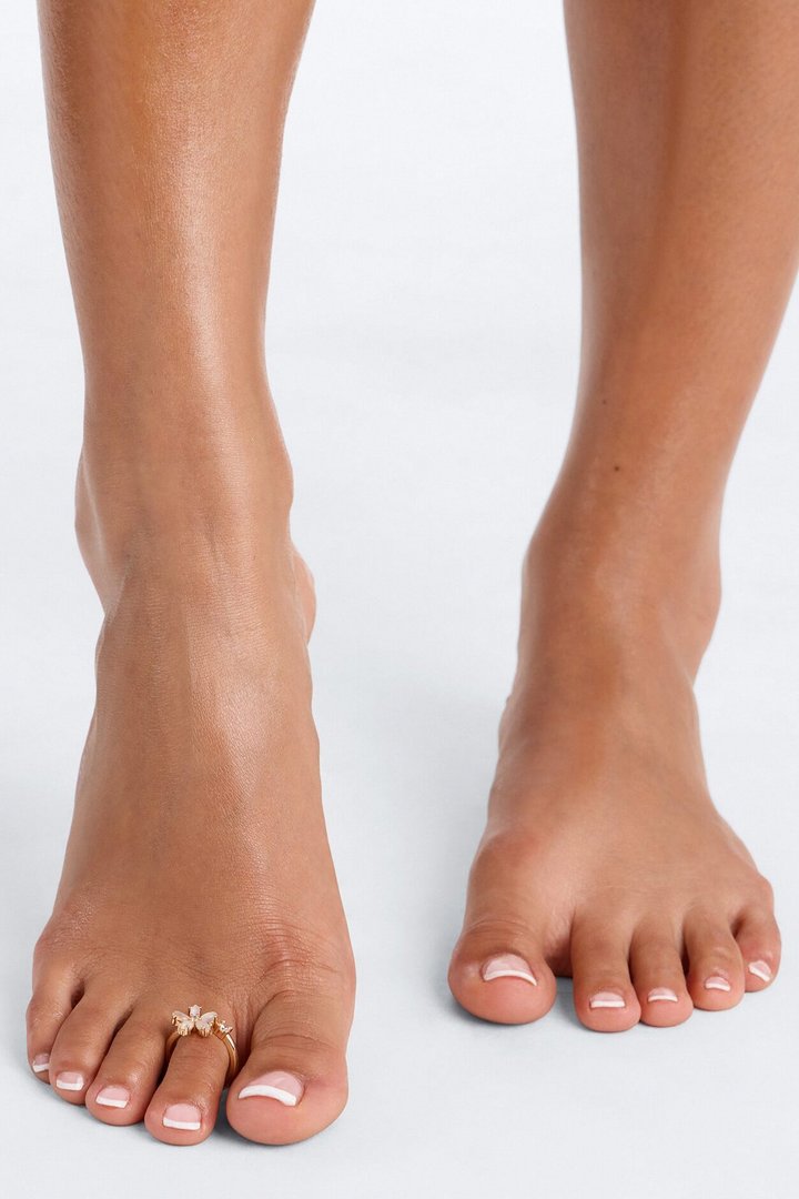 Step On Grass Toe Ring - Gold