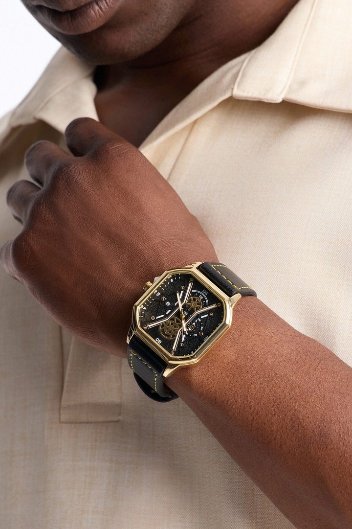 Industrial Skeleton Watch - Black/Gold