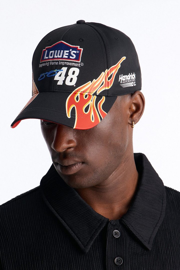 Lowe's 48 Flame Decal Racing Baseball Hat - Black/combo