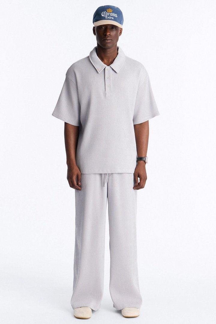 Pure Form Plisse Baggy Pant - Grey