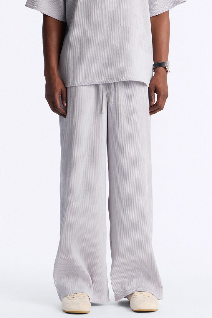 Pure Form Plisse Baggy Pant - Grey