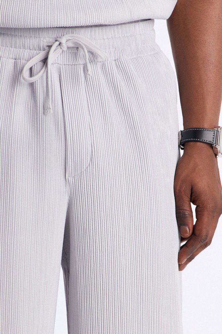 Pure Form Plisse Baggy Pant - Grey