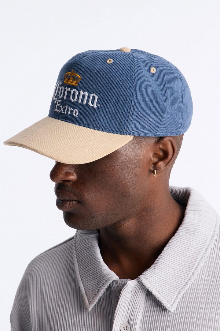 Corona Corduroy Snapback Hat - Blue/combo