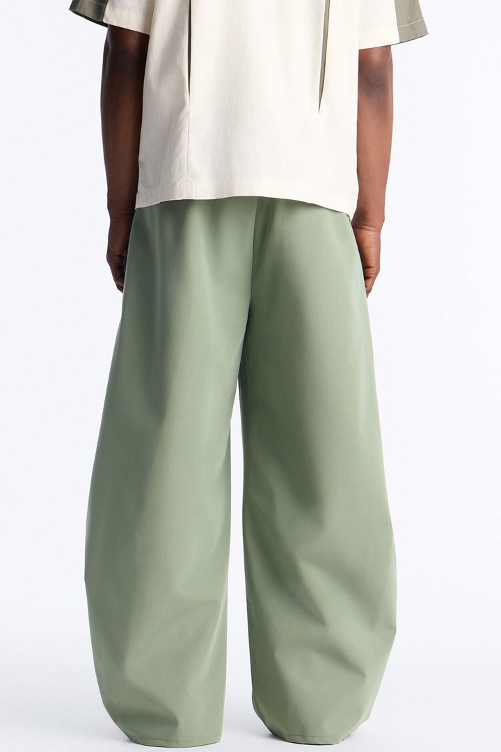 Barrel Bold Flow Trousers - Green