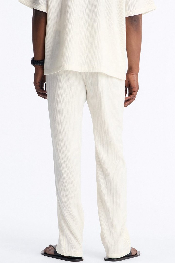 Pure Form Plisse Straight Leg Pant - Cream
