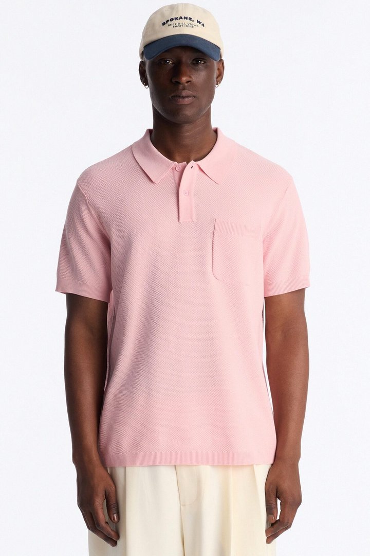 Everyday Pocket Pique Polo - Pink
