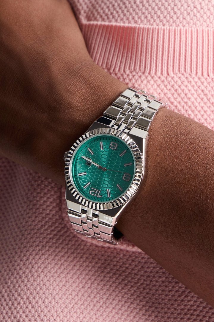Ocean Steel Turquoise Dial Watch - Silver/Blue
