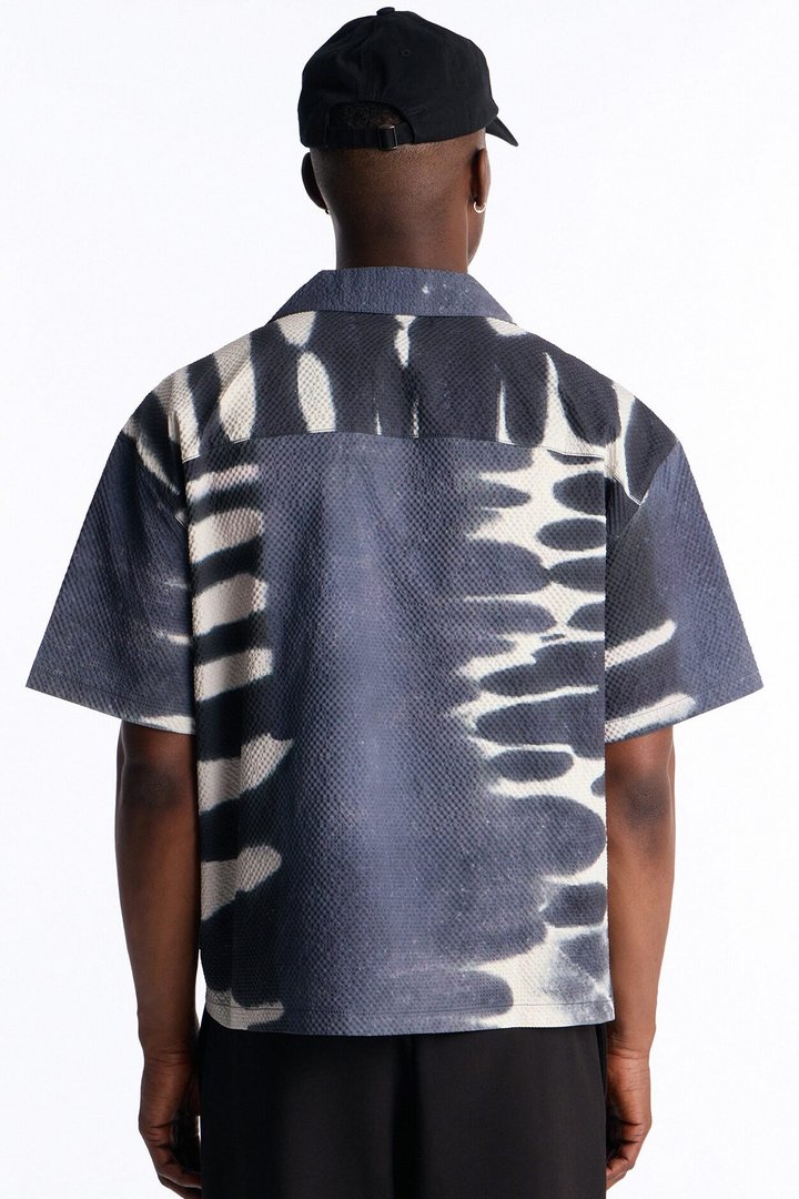 Boxy Lunar Forge Textured Polo - Grey/combo