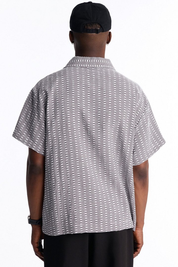 Chenille Terrace Textured Polo - Grey