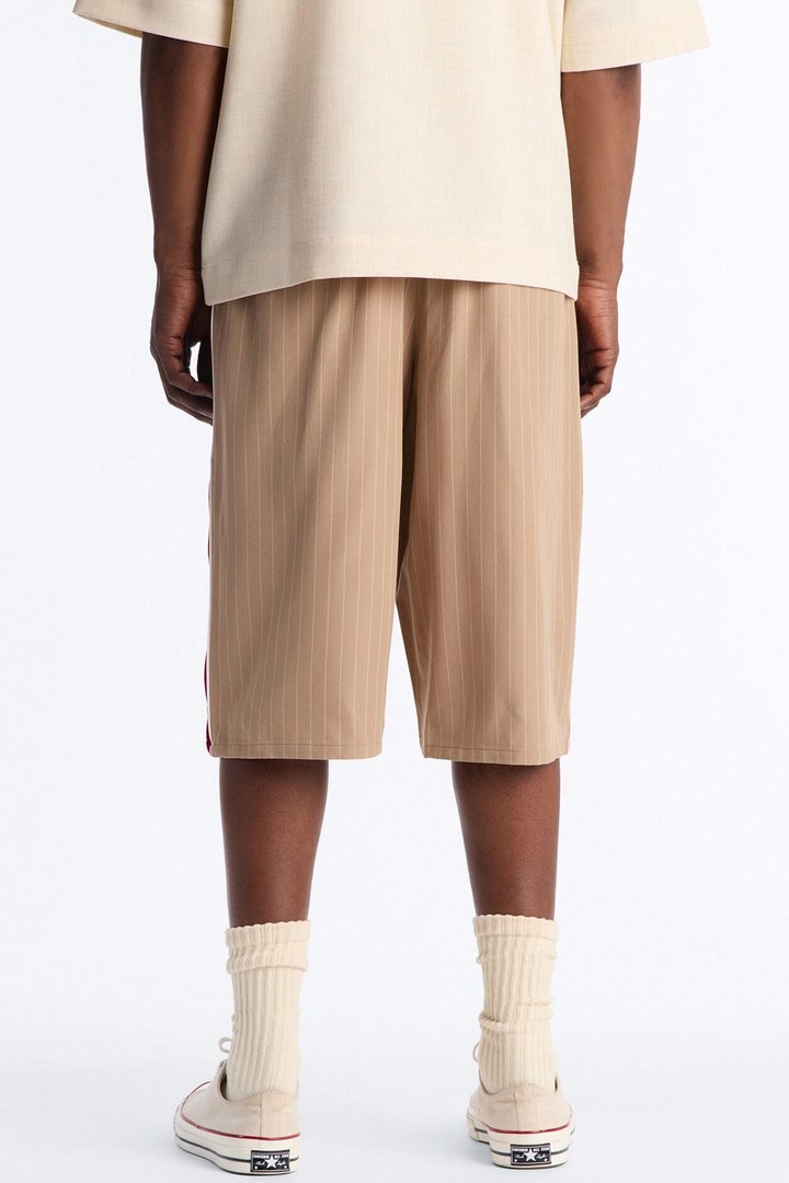 Baggy Elevated Side Stripe Short - Khaki/combo