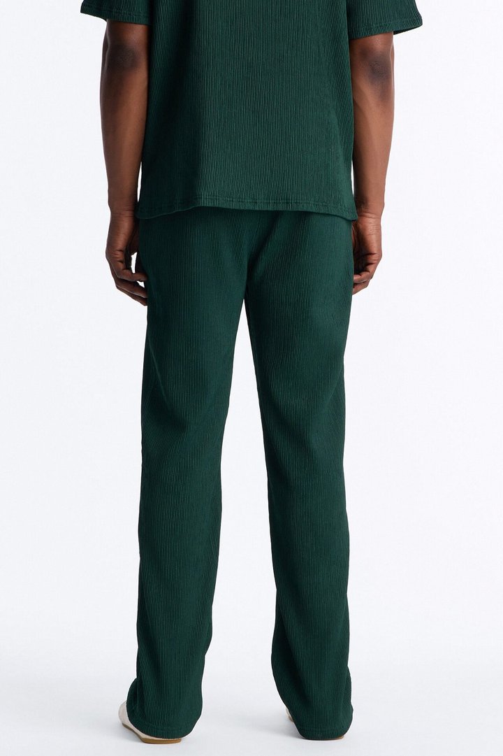 Pure Form Plisse Straight Leg Pant - Hunter Green